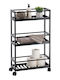 Eurocasa Wall Mounted Bathroom Shelf Bamboo 75x44.5x20cm Black