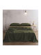 Bettwäsche-Set Überdoppel 240x270cm. Khaki 4Stück