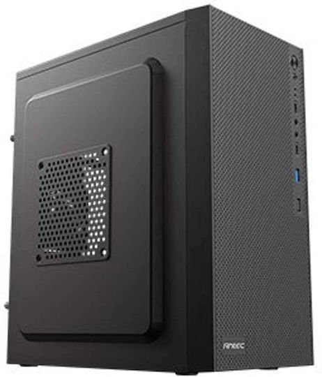 Antec ST10M Gaming Mini-Turm Computergehäuse mit Seitenfenster Schwarz