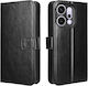 Back Cover Silicon / Piele cu Curea Negru (Oppo Reno 14)