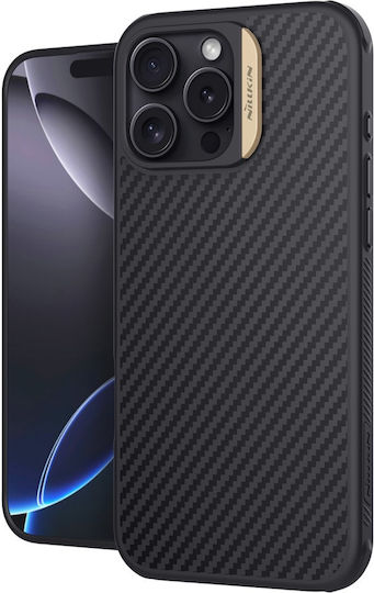 Nillkin Carbon Fiber Wallet Silicone Gold (iPhone 16 Pro Max)