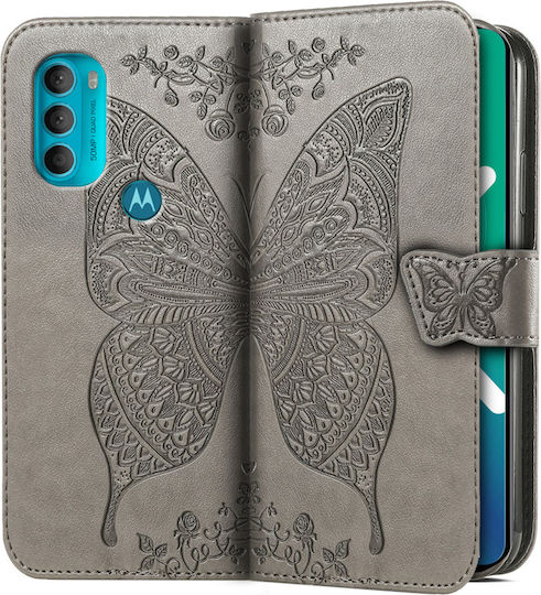 Erbord Book Δερματίνης Γκρι (Moto G71 5G)