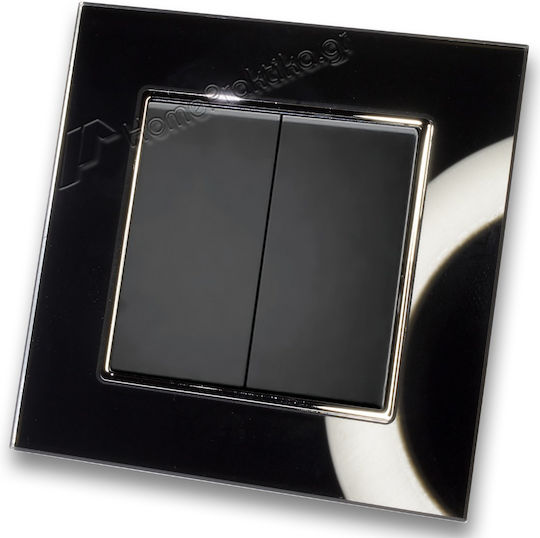 Lineme Two-Way Electrical Wall Switch with Aller Retour Frame Silver