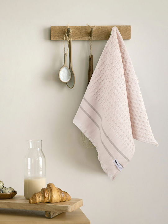 Nima Honeycomb Towel from 100% Cotton in Pink Color 40x60cm