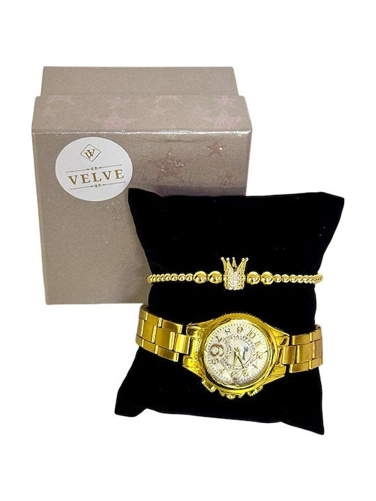 Velve Damen Uhr mit Gold Metallarmband
