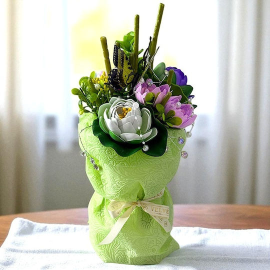 Buchet Floral Symphony Săpun Nuferi Flori Artizanale Decorative Plante Verzi Cristale Șirag De Perle Verde-Violet Buchet Floral Symphony Săpun Nuferi Flori Artizanale Decorative Plante Verzi Cristale Șirag De Perle Verde-Violet