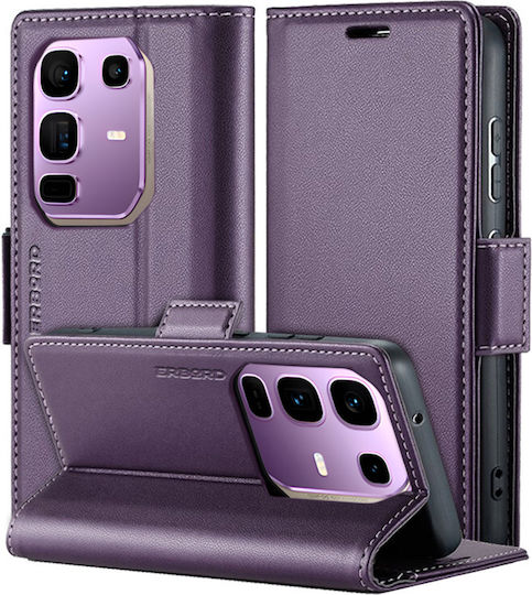 Erbord Wallet Piele artificială / Plastic Violet (Realme Note 50)