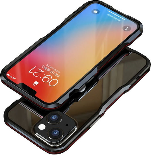 Handyhülle Luphie iPhone 13 Armor Stoßstange Schwarz Rot