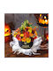 Aranjament Floral De Halloween Amber Dream În Cutie Rotundă 49 Trandafiri Săpun Crizanteme Dovleci Alune Ciuperci