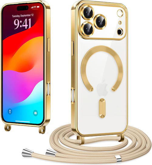 Erbord Electro Back Cover Silicon cu Curea Auriu (iPhone 17 Pro Max)