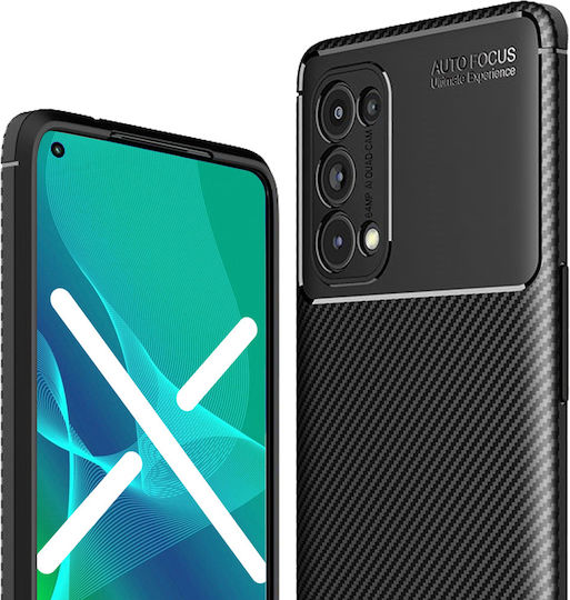 Калъф Oppo Reno 5 Pro 5g Carbon Gel Черен