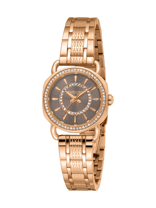Roberto Cavalli Glam Women's Watch with Pink Metal Bracelet