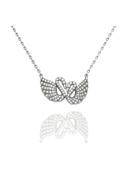 Xrisokosmima Charm Schwan aus Silber mit Zirkon