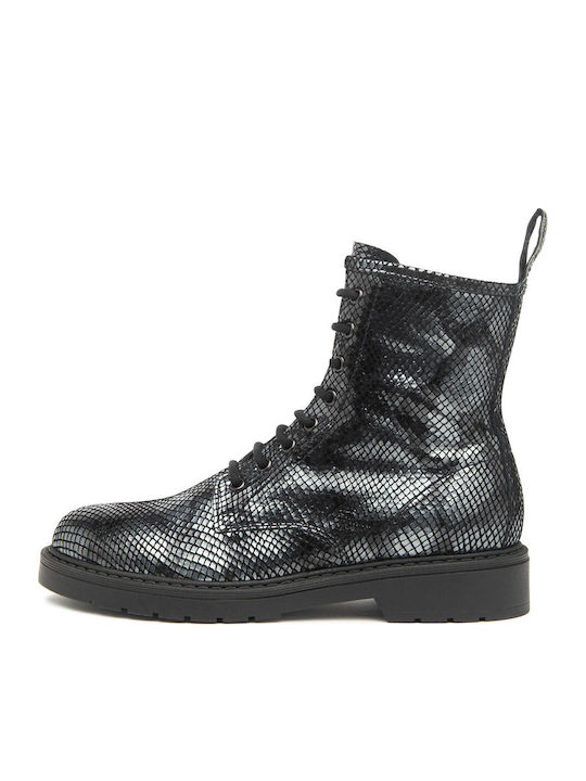 Ghete De Piele Dama Ankle Boots Argintii