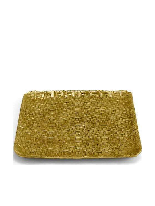 Michael Aram Serving Platter Rectangular made of Porcelain Gold 25x25cm