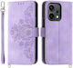 Flowers Embossed Wallet Purple (Oppo Reno14F)