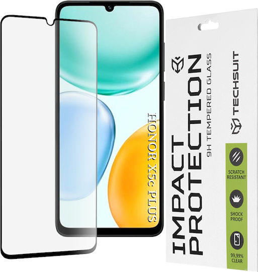 Techsuit Full Glue Full Face Tempered Glass Μαύρο (Honor X5C Plus)