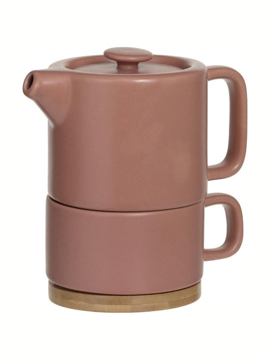 Atmosphera Nature Terra Cera Solit Ceainică Cu Cană Ceramică Portocalie 400ml
