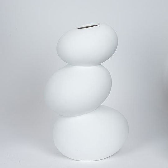 Διακοσμητικό Βάζο Κεραμικό Λευκό Φ21xΥ32.2cm