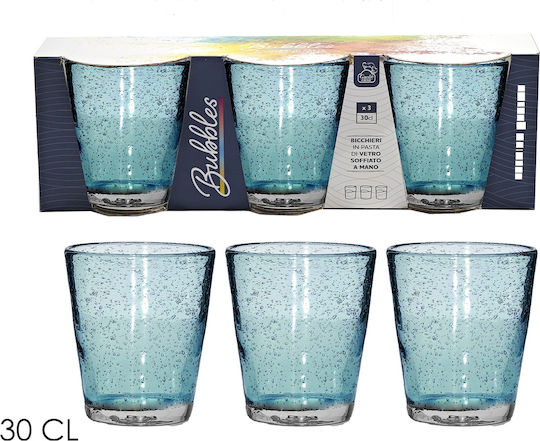 ArteLibre Set of Glasses made of Glass in Blue Color 3pcs