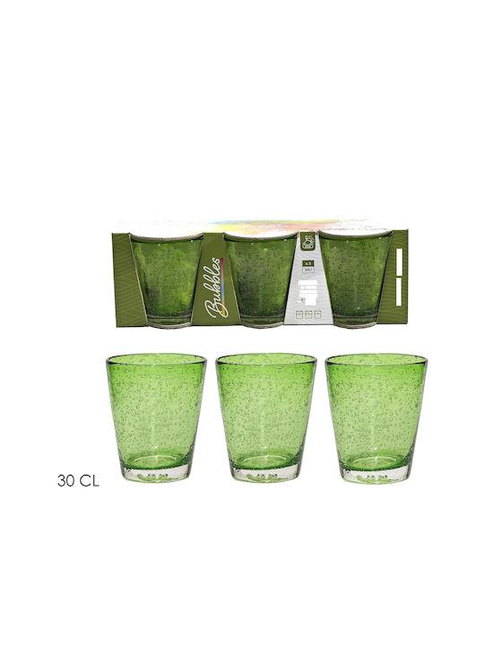 ArteLibre Set of Glasses made of Glass in Green Color 3pcs