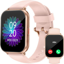 Ruimen D1 Smartwatch με SIM και Παλμογράφο (Ροζ)