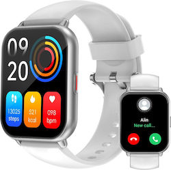 Ruimen D1 Smartwatch με SIM και Παλμογράφο (Ασημί)
