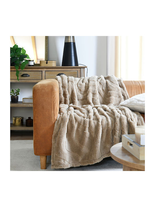 S-f Fauves Blanket Fleece Couch 130x160cm Natural