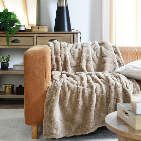 S-f Fauves Blanket Fleece Couch 130x160cm Natural