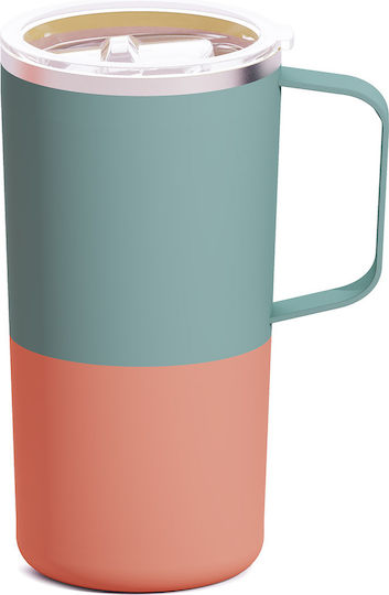 Asobu Thermos Bottle 590ml Pastel Green with Handle