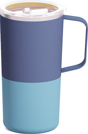 Asobu Ποτήρι Θερμός 590ml Pastel Blue με Λαβή