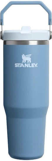 Stanley Iceflow Flip Straw Tumbler Ποτήρι Θερμός Πλαστικό BPA Free 890ml Iced Indigo με Καλαμάκι