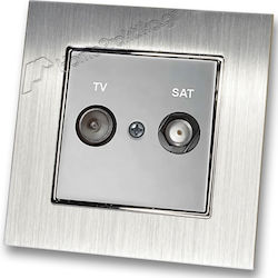TV Antenna Satellite Aerial Socket Silver Matte...