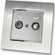 TV Antenna Satellite Aerial Socket Silver Matte...