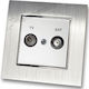 TV Satellite Aerial Socket White Matte Frame Si...