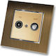 TV Satellite Aerial Socket Gold Matte Frame Gol...