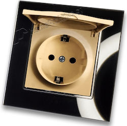 Sicherheits-Steckdose Deckel Gold Matt Einzeln ...