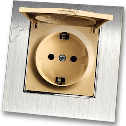 Sicherheits-Steckdose Deckel Gold Matt Einzeln ...