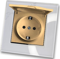 Steckdose Sicherheit Deckel Gold Matt Einzeln G...