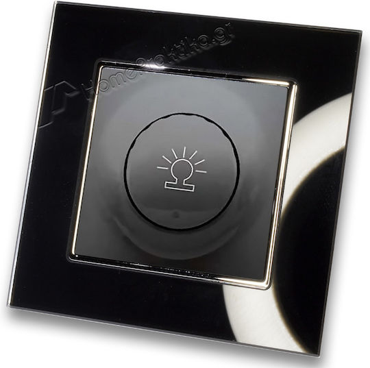 Simple Dimmer Rheostat 500w Black Frame Black Glass Hseries Lineme 50-00110-2_50-00121-26