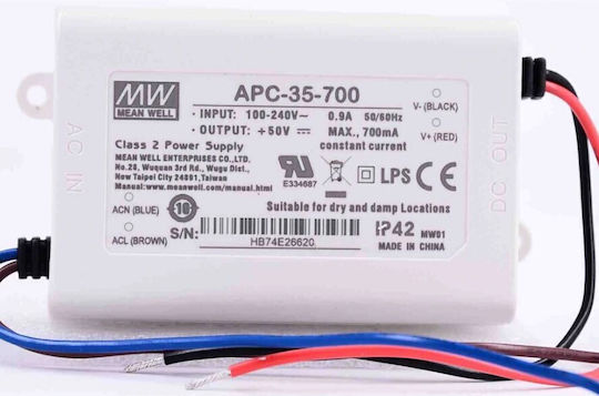 Led-Netzteil 35W 15-50V 700mA Ip42 Apc-35-700 Mean Well