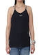 Women's Athletic Crop Top with Straps Navy Blue