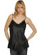 Women's Blouse with Lace Black