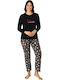 Miss Lale Winter Women's Pyjama Set Dark Blue