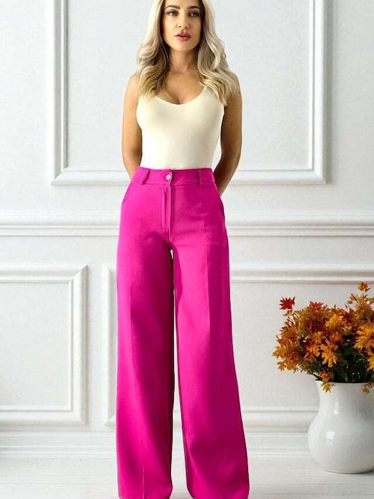 Femei Talie înaltă Din material textil Pantaloni Fuchsia