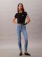 Damenjeans Mittelhohe Taille in Enger Passform Light Jeans