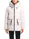 Women's Puffer Jacket Waterproof for Winter with Hood Gray