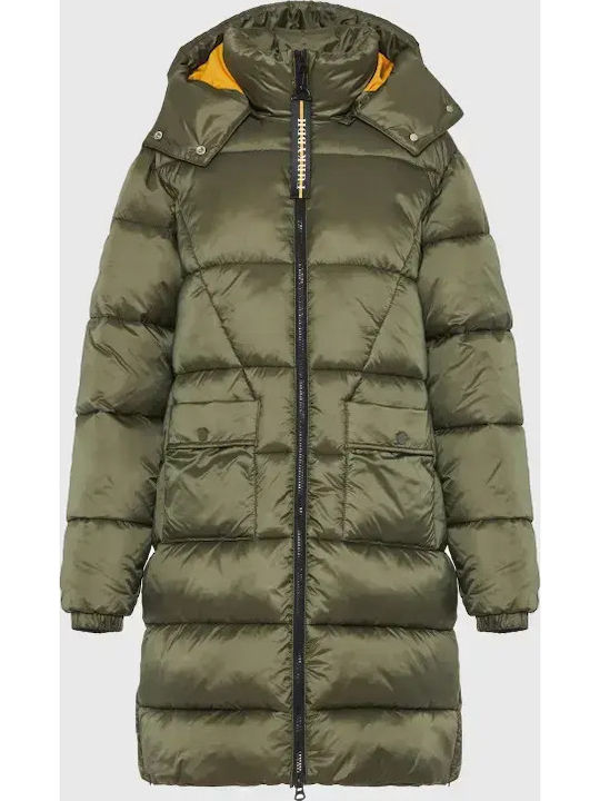 Lungă Jachetă de femei Puffer Dusty Olive