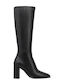 Leder Damenstiefel Schwarz BLACK