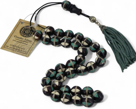 Ebony Worry Beads with Tassel with 33 Beads